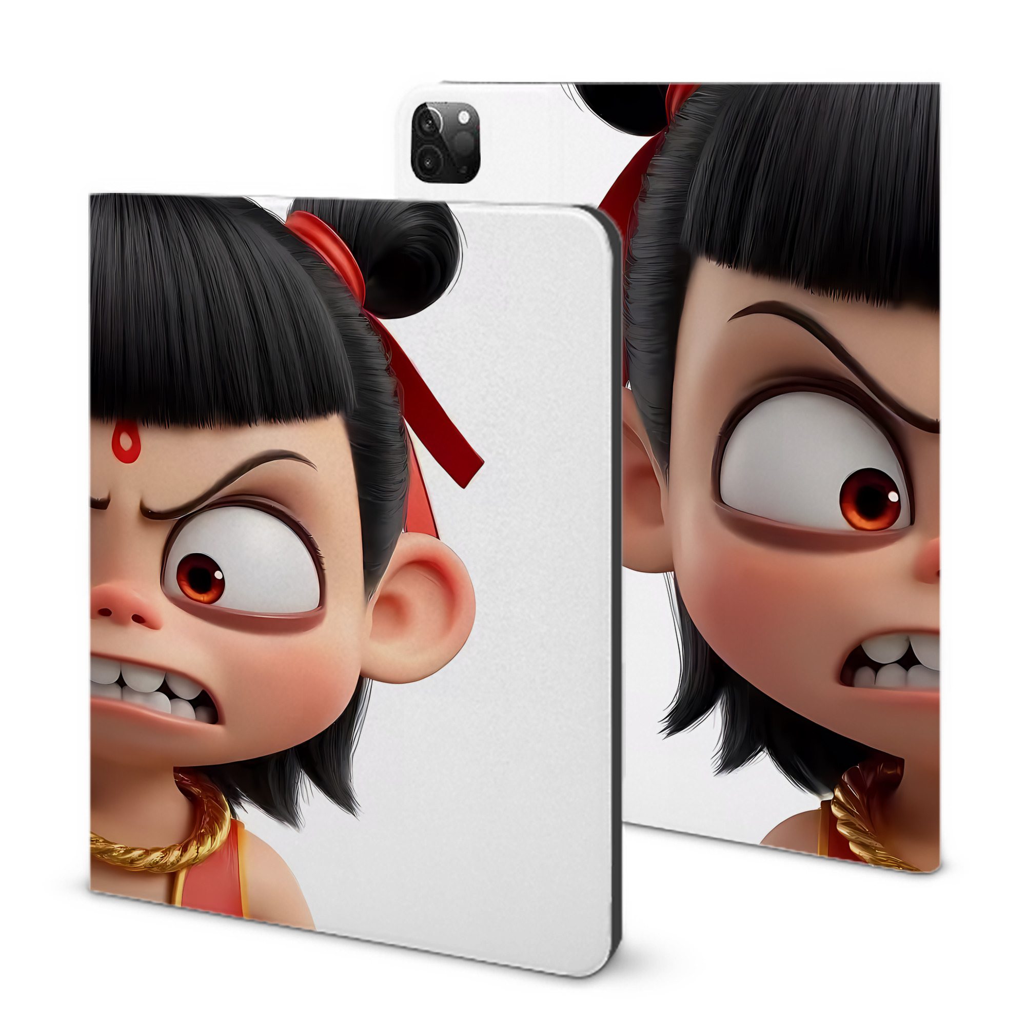 （画像用） Ne Zha 2 ナタ 魔童の大暴れ IPadケース ペンホルダー付き ブックスタイルデザイン